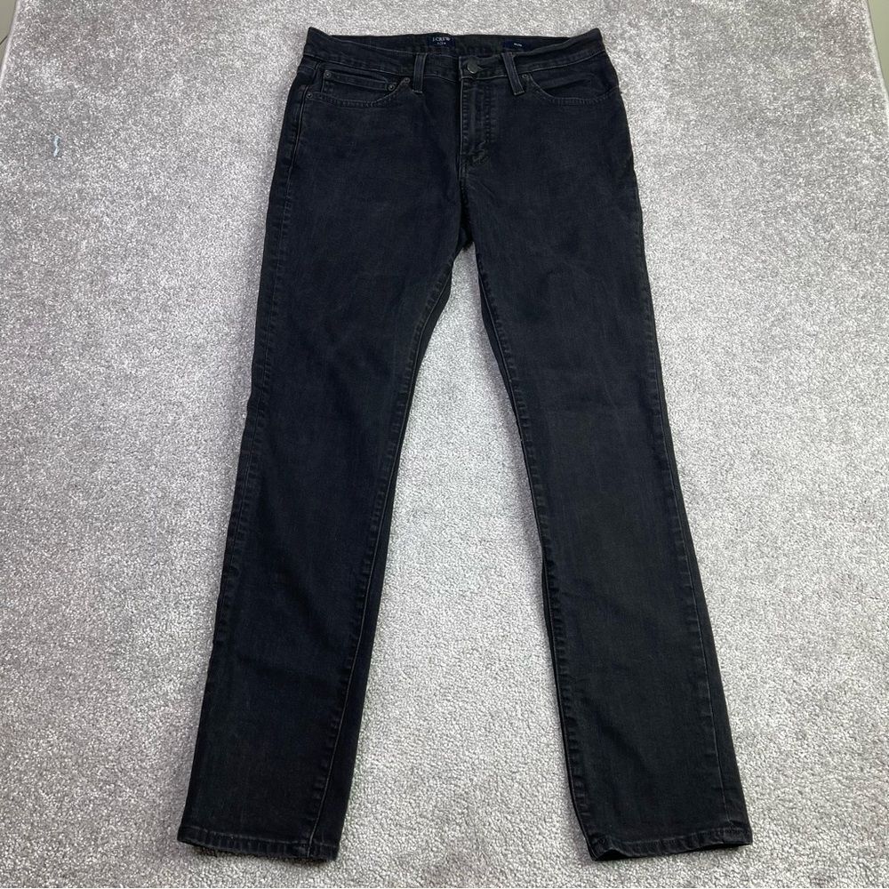 J. Crew Factory Flex Jeans Men's 32X30 Black Slim Fit Straight Mid-Rise Denim
